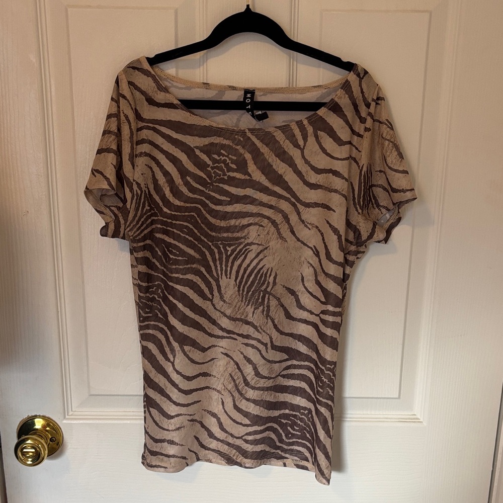Motel Rocks Zebra Print Women's mesh Top